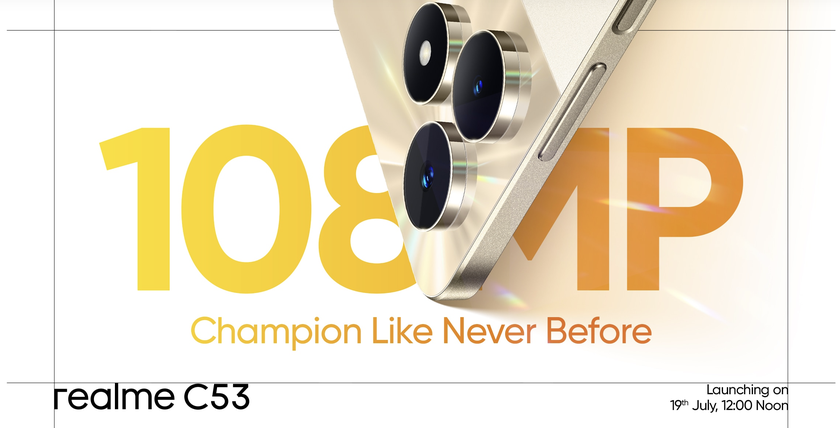 Nyní je to oficiální: nová verze realme C53 se 108 MP fotoaparátem a 5000 mAh baterií bude mít premiéru 19. července