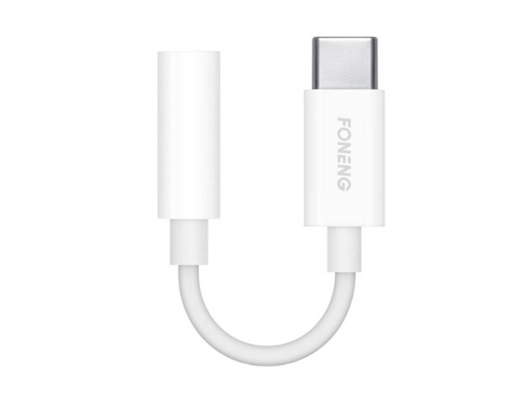 Audio kabel 3,5mm jack na USB Type-C Foneng BM21 (bílý)