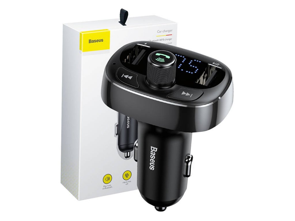 Vysílač FM Baseus T-typed S-09 Bluetooth (černý)