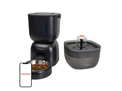 3L Automatic pet feeder+2L pet water fountain Petwant FW1-L(BAS)