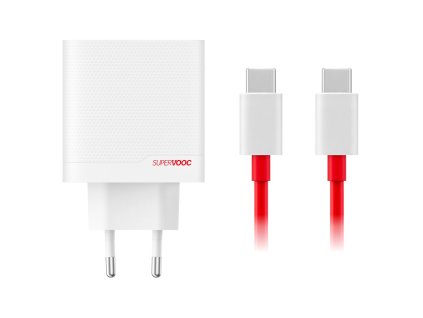 OnePlus SUPERVOOC 80W GaN Dual USB-A + USB-C Cestovní Nabíječka + USB-C/USB-C Kabel White