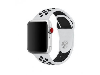 apple watch silikonovy sport pasek bily