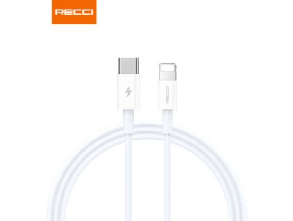 Recci nabíjecí a datový USB-C kabel s konektorem lightning RS06CL - Bílá