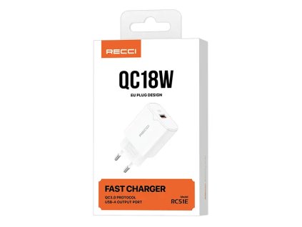 Recci RC51E USB-A adaptér (18W) Bílá