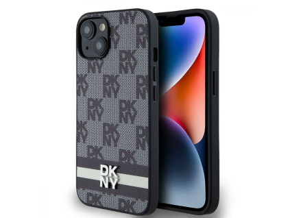 DKNY PU Leather Checkered Pattern and Stripe kryt pro iPhone 13