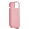 Guess PU Leather Iridescent Metal Script Zadní Kryt pro iPhone 15 Pink