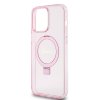 Guess IML Ring Stand Glitter MagSafe Zadní Kryt pro iPhone 15 Pro Max Pink