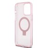 Guess IML Ring Stand Glitter MagSafe Zadní Kryt pro iPhone 15 Pro Max Pink