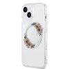 Guess PC/TPU Flowers Ring Glossy Logo MagSafe Zadní Kryt pro iPhone 15 Transparent