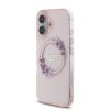 Guess IML Flowers Ring MagSafe Zadní Kryt pro iPhone 16 Pink