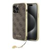 Guess 4G Charm Zadní Kryt pro iPhone 15 Pro Max Brown