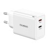 Choetech PD6013, GaN, 2x USB-C, síťová nabíječka PD65W (bílá)