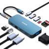 BENFEI USB-C HUB 11v1: HDMI, VGA, USB 3.0, Ethernet, Power Delivery, SD/TF čtečka a AUX (modrý)