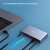 BENFEI USB-C HUB 12v1: HDMI, USB 3.0, SD/TF čtečka, Ethernet a audio (šedá)