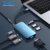 BENFEI USB-C HUB 8v1: HDMI, VGA, USB 3.0, Power Delivery a AUX (modrý)