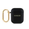 Guess PU Grained Classic Logo obal pro AirPods 1/2 Černá