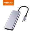 Recci USB-C hub 5v1 s konektory USB-A a micro USB RH06 - Šedá