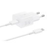 EP-T2510XWE Samsung USB-C 25W Cestovní nabíječka + USB-C Datový Kabel White (Pošk. Balení)