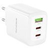 Borofone BN32 dual (USB-A/USB-C) adaptér (65W) Bílá