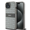 DKNY PU Leather Repeat Pattern Tonal Stripe kryt pro iPhone 15