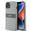DKNY PU Leather Repeat Pattern Tonal Stripe kryt pro iPhone 14 - béžový
