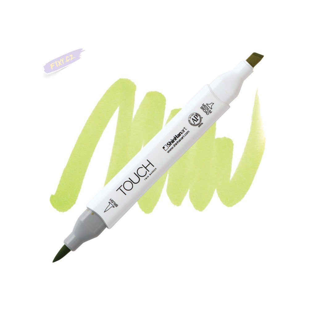 2043 2 gy48 yellow green touch twin brush marker