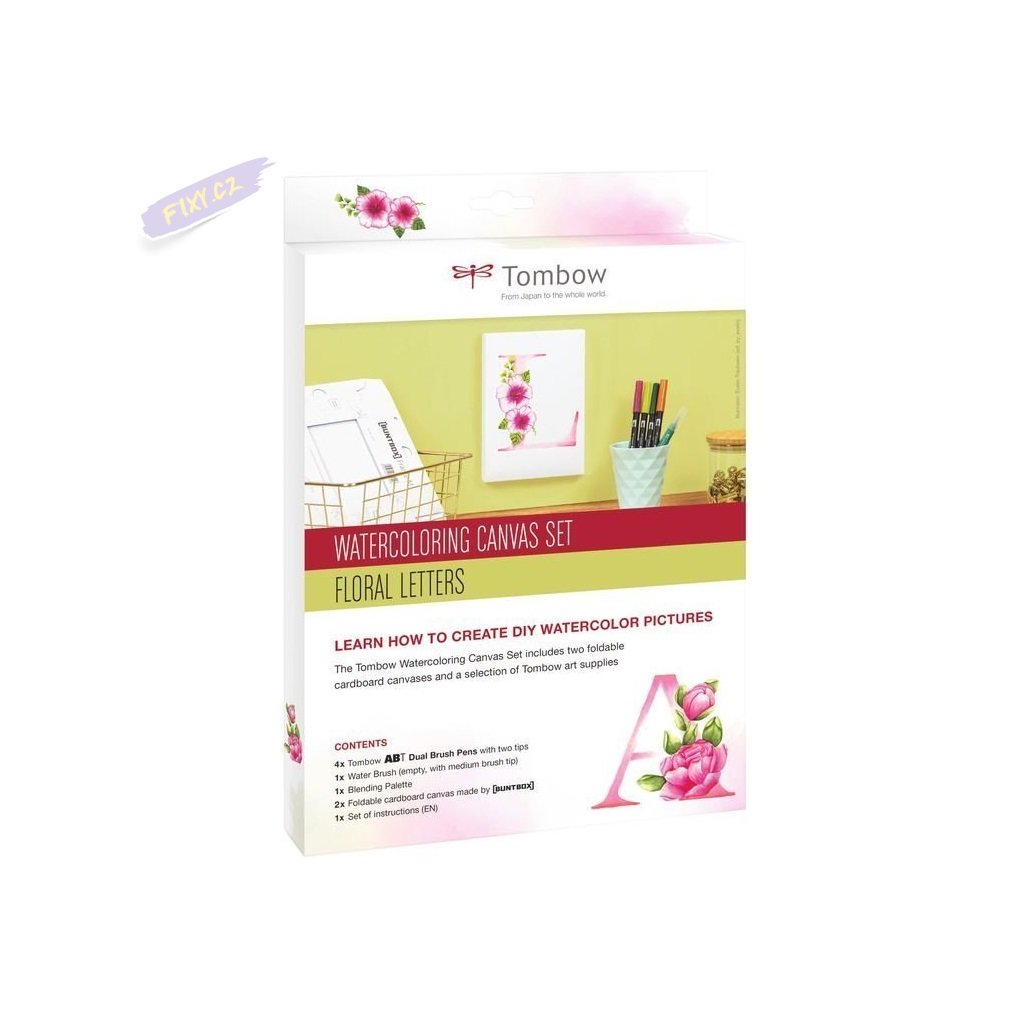 27117 3 tombow watercoloring canvas set 8ks floral letters