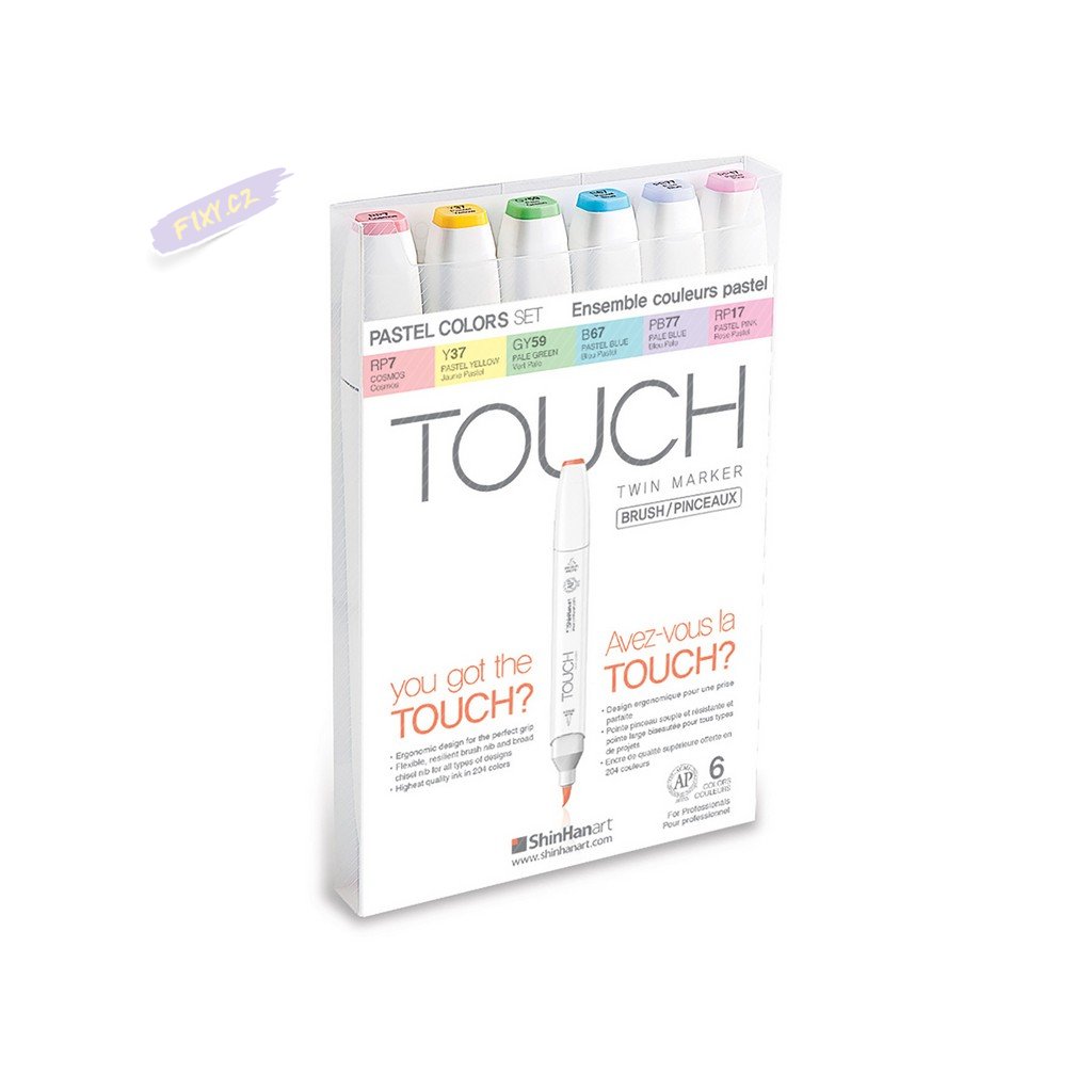 TOUCH TWIN Brush Marker 6c SET [PASTEL COLORS]