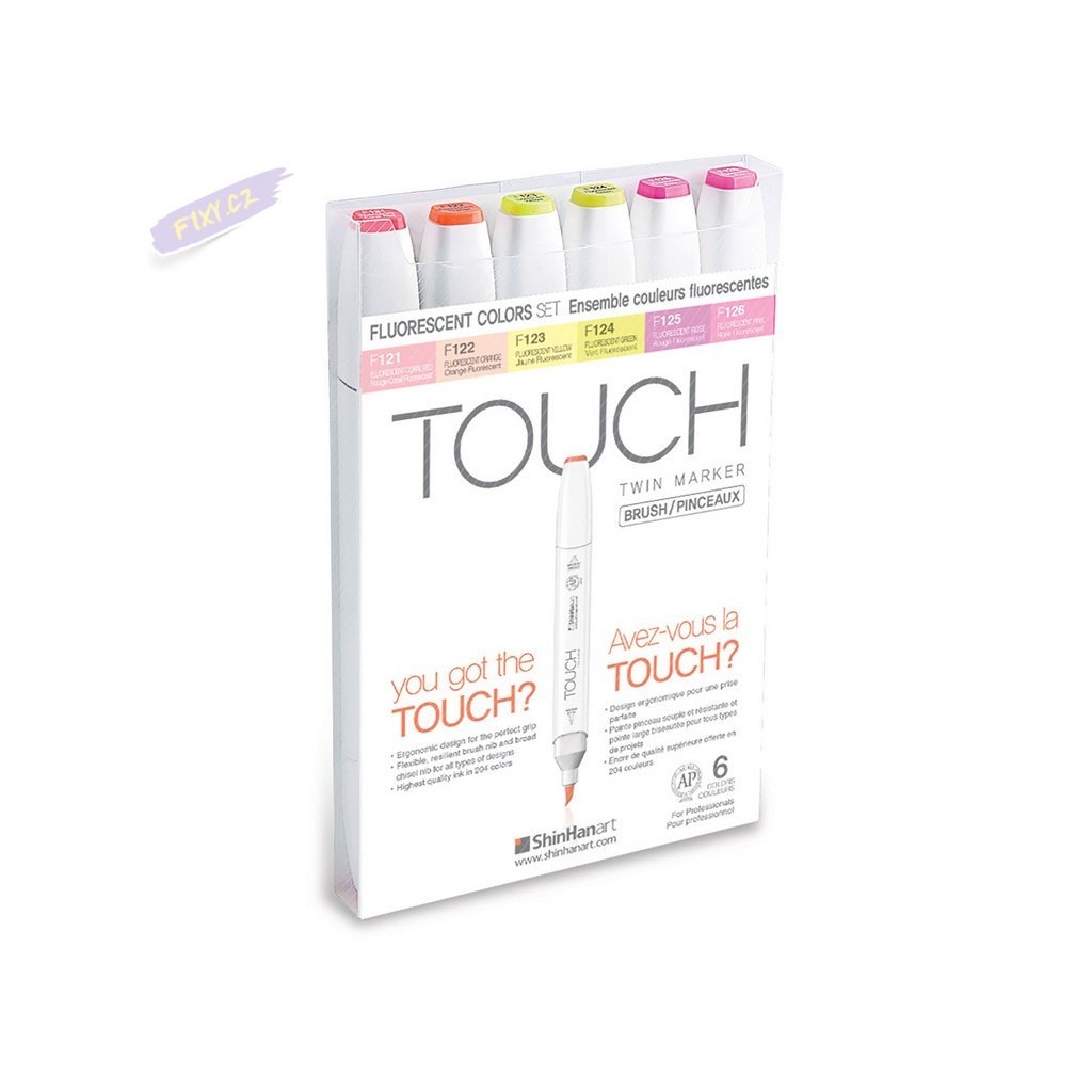 TOUCH TWIN Brush Marker 6c SET [FLUORESCENT COLOR]