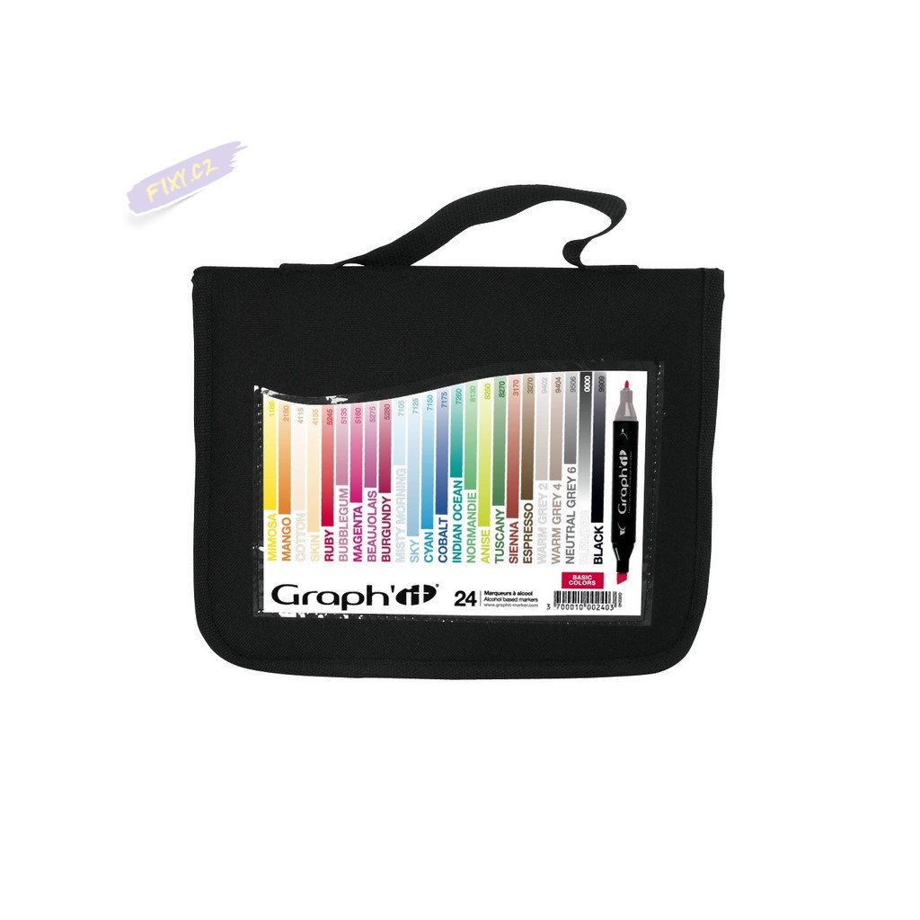 31026 3 graph it alkoholovy twin marker 24ks v pouzdre basic colors