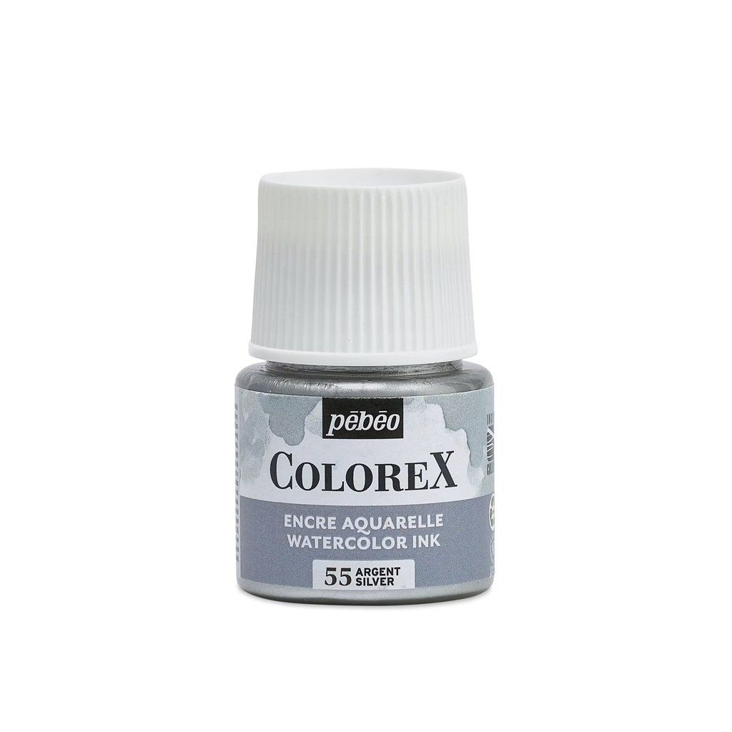 Akvarelový inkoust PEBEO Colorex 45 ml, Silver (55)
