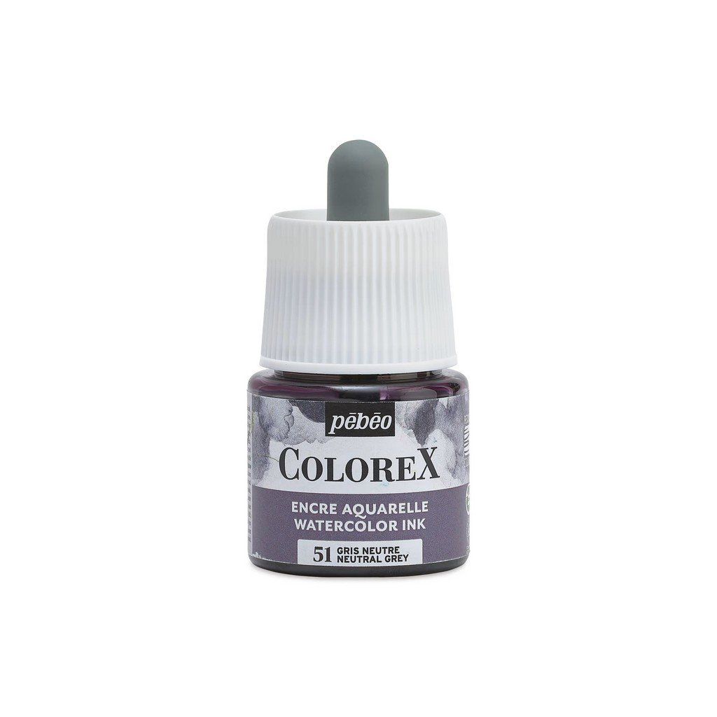 Akvarelový inkoust PEBEO Colorex 45 ml, Neutral Grey (51)