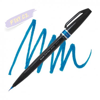 1053 5 pentel touch brush sign pen artist svetle modry
