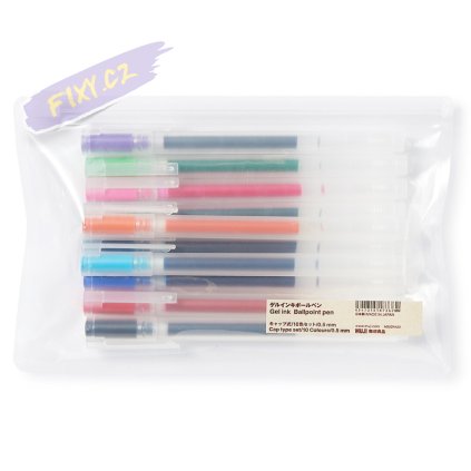 Gelové pero MUJI 0,5mm, 10ks barevná sada