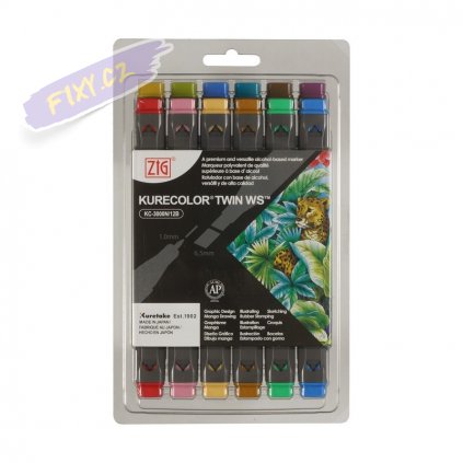 12228 2 kuretake zig kurecolor twin 12ks dull colors