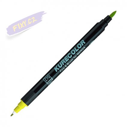 12681 1 kuretake zig kurecolor fine brush 125 yellow green