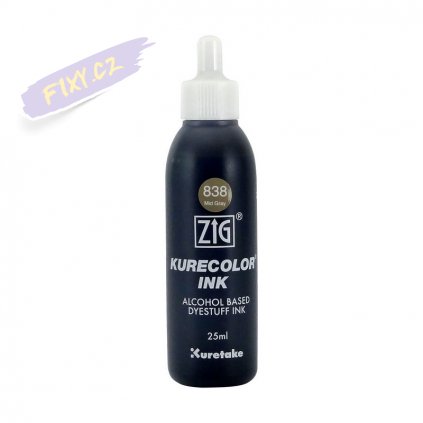 13380 1 kuretake zig kurecolor refill ink 25ml 838 mid gray