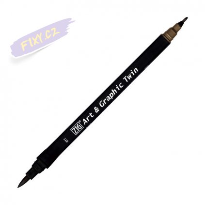 13803 2 kuretake zig art graphic twin 077 deep brown