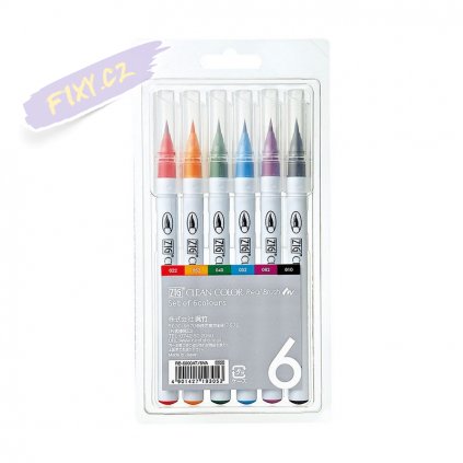 13917 2 kuretake zig clean color real brush 6ks basic