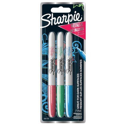 Popisovače SHARPIE Fine Point Metallic, 3 ks barevné