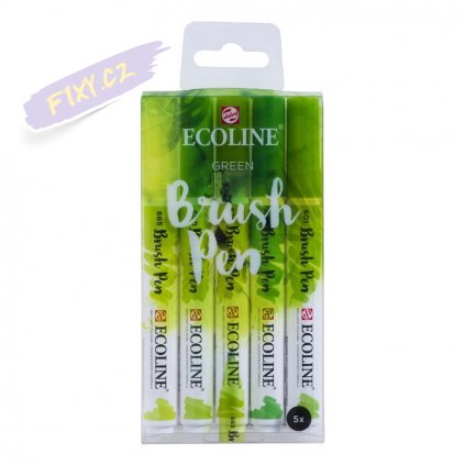 15192 3 ecoline brush pen set 5ks zelene