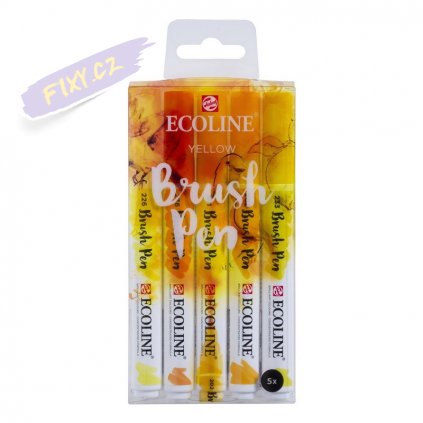 15198 3 ecoline brush pen set 5ks zlute