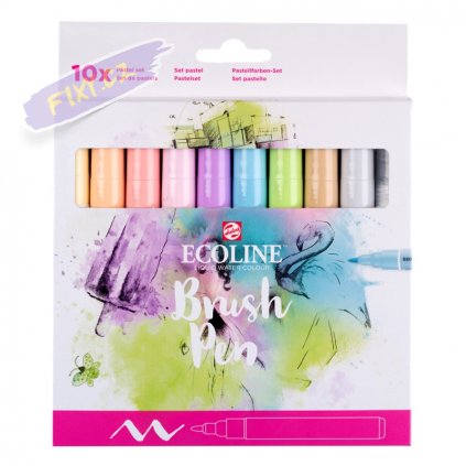 Akvarelový ECOLINE Brush Pen, 10ks pastelové