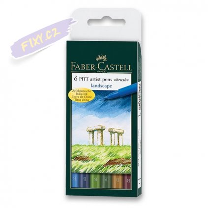 16539 3 faber castell pitt artist pen set 6ks prirodni