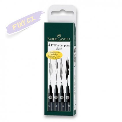 16665 3 faber castell pitt artist pen liner set 4ks cerne s b