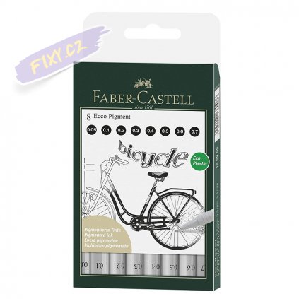 16947 2 faber castell ecco pigment set 8ks cerne 0 05 0 7