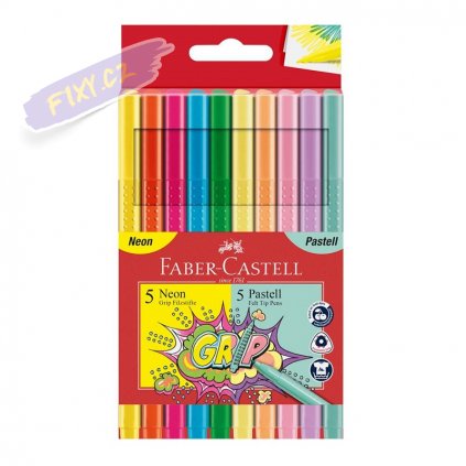 17430 2 faber castell fixy grip set 10ks neon pastel