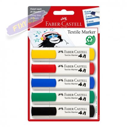 17475 3 faber castell na textil set 5ks zakladni