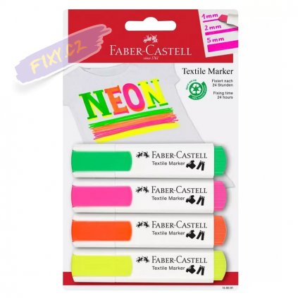 17481 2 faber castell na textil set 4ks neonove