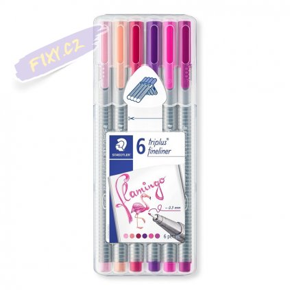 19398 2 liner staedtler triplus 0 3mm box 6ks flamingo